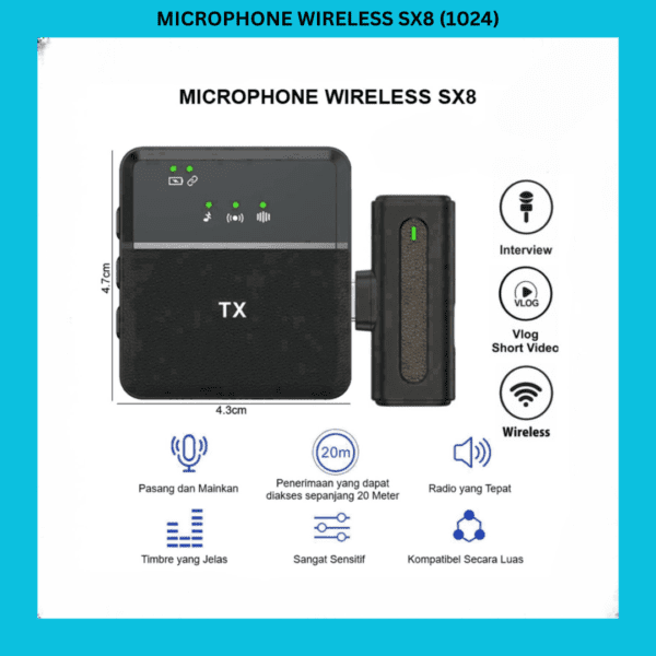 MICROPHONE WIRELESS SX8 (1024)