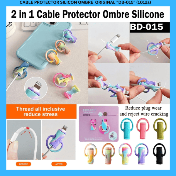 CABLE PROTECTOR SILICON OMBRE  ORIGINAL "DB-015" (1012a)