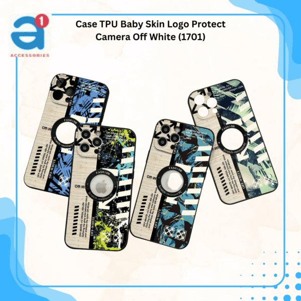 Case TPU Baby Skin Logo Protect Camera Off White (1701)